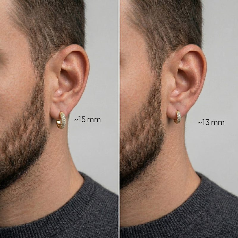 Iced Zyre Hoop Earring (Single Piece) | 925 Sterling Silver, AAAA Grade Cubic Zirconia, Glossy Finish