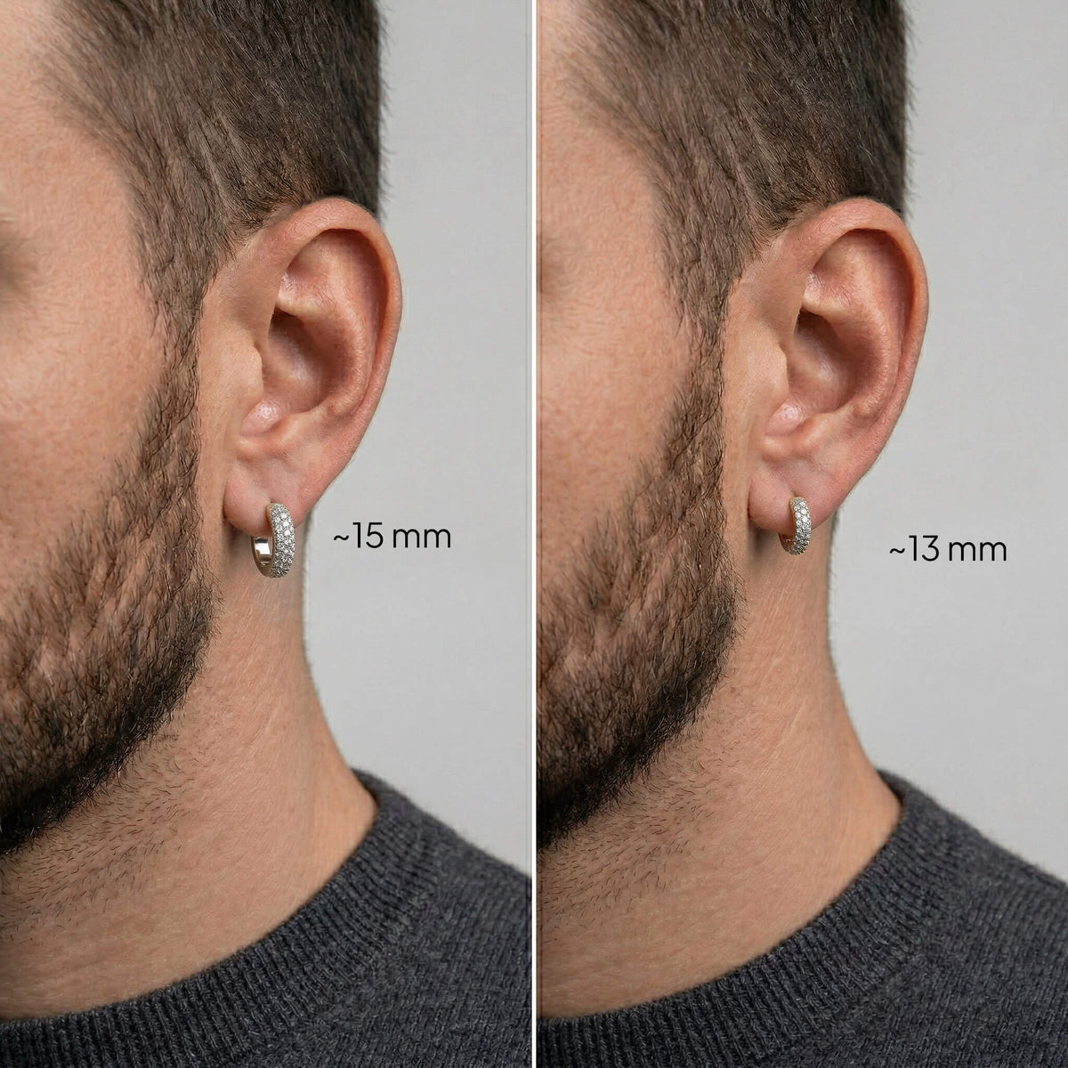 Iced Zyre Hoop Earring (Single Piece) | 925 Sterling Silver, AAAA Grade Cubic Zirconia, Glossy Finish