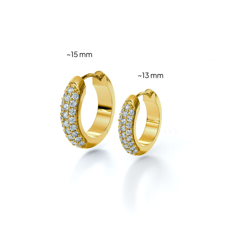 Iced Zyre Hoop Earring (Single Piece) | 925 Sterling Silver, AAAA Grade Cubic Zirconia, Glossy Finish