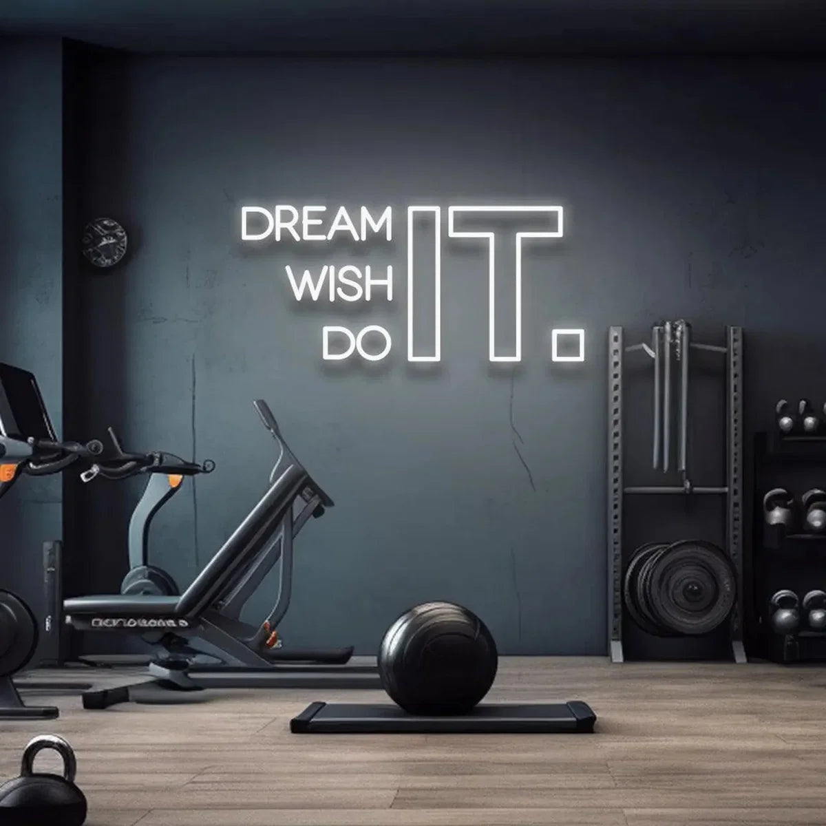 Dream Wish Do It LED Neon Sign | Motivational Gym & Home Wall Decor