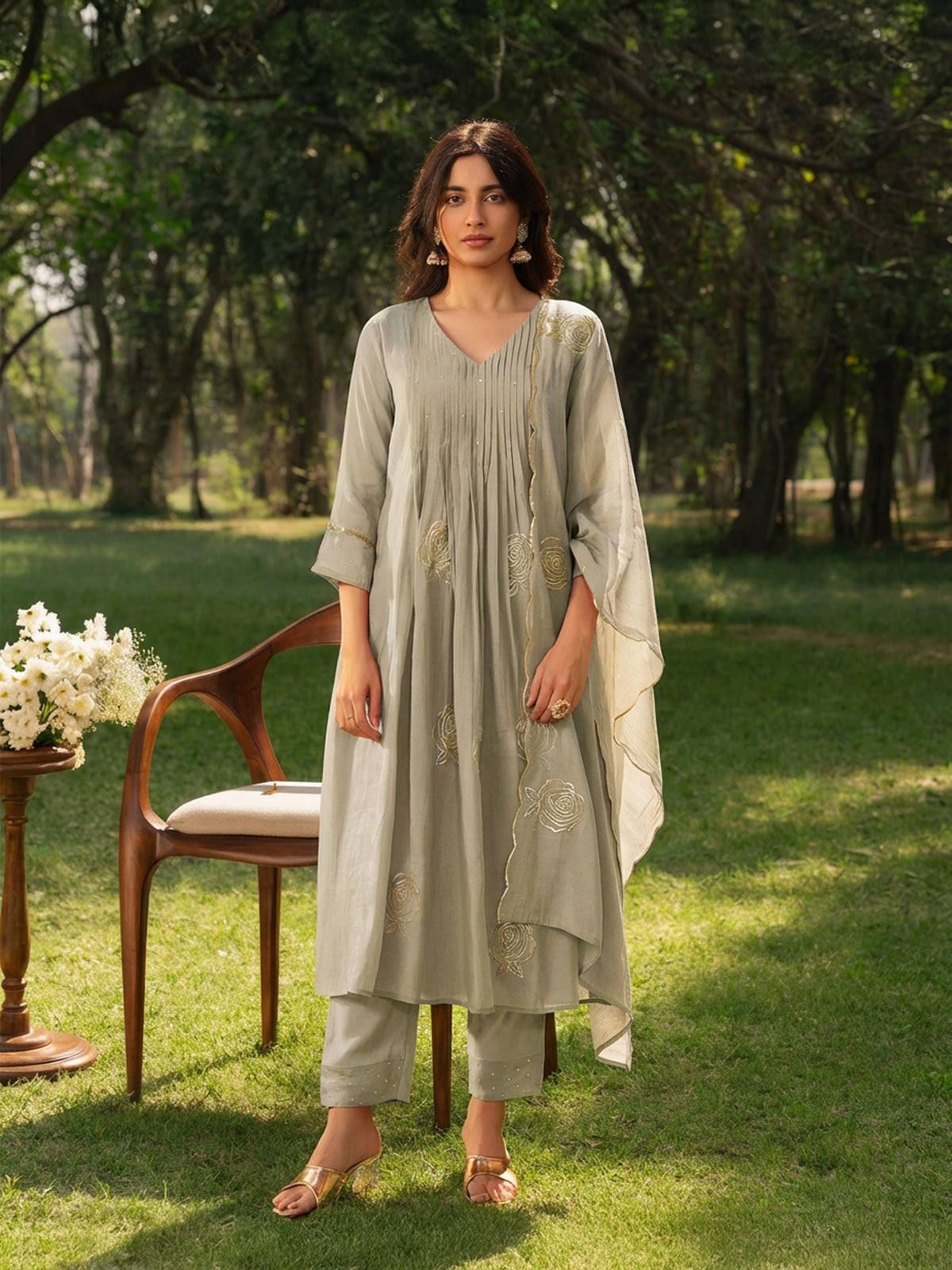 Tara Mul Chanderi Suit Set