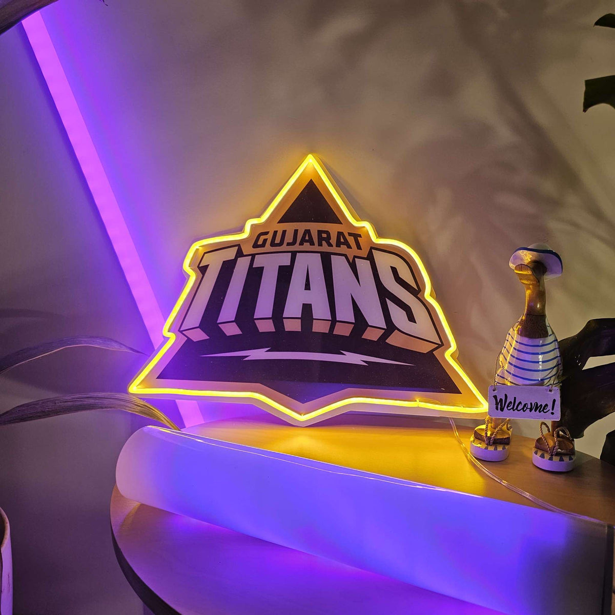 IPL Cricket Gujrat Titans Print Neon Neonsignsindia