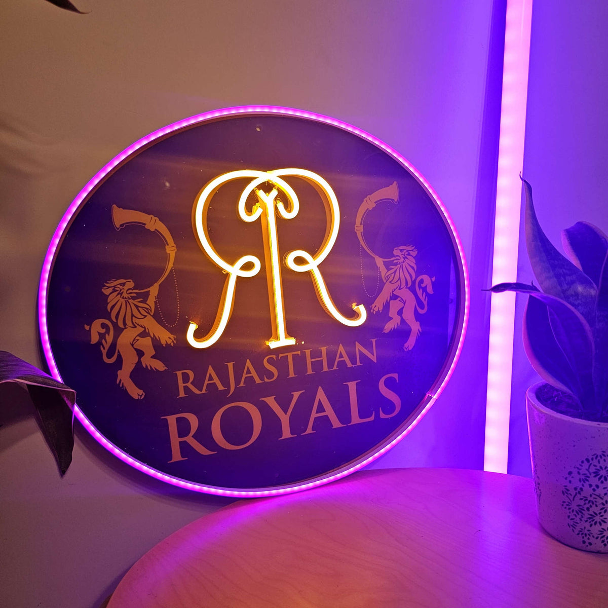 IPL RR Rajasthan Royals Uv Print Neon Cricket Neonsignsindia