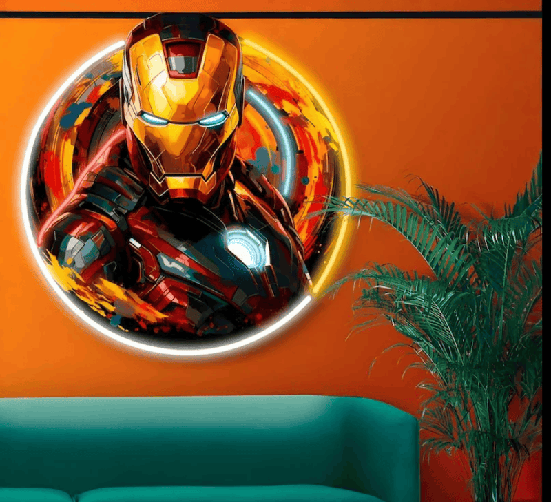 Iron Man Arc Reactor Neon Wall Art – Marvel Superhero LED Decor Game Room | Neon Signs India — Image 1