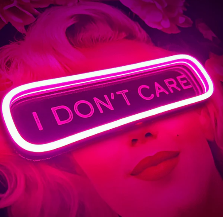 Marilyn "I DON'T CARE" Neon Wall Art | Iconic Diva Pop Art with Empowering LED Quote | Neon Signs India — Image 2