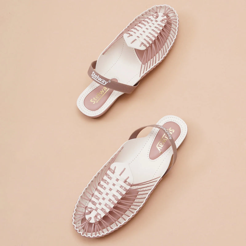 Peach-Cream Handcrafted Clogs-2