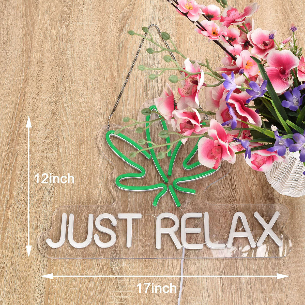 Just Relax LED Neon Lights Signs for Wall Decor,Bedroom,Game Room, Party, Bar Decor. Neonsignsindia