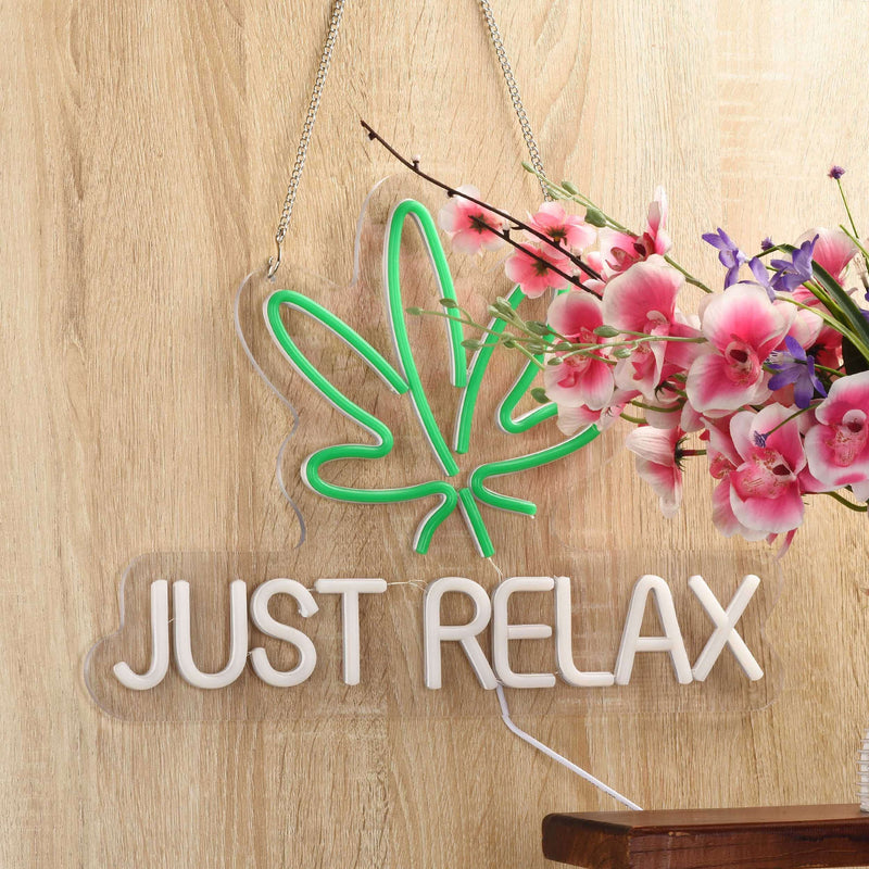 Just Relax LED Neon Lights Signs for Wall Decor,Bedroom,Game Room, Party, Bar Decor. Neonsignsindia