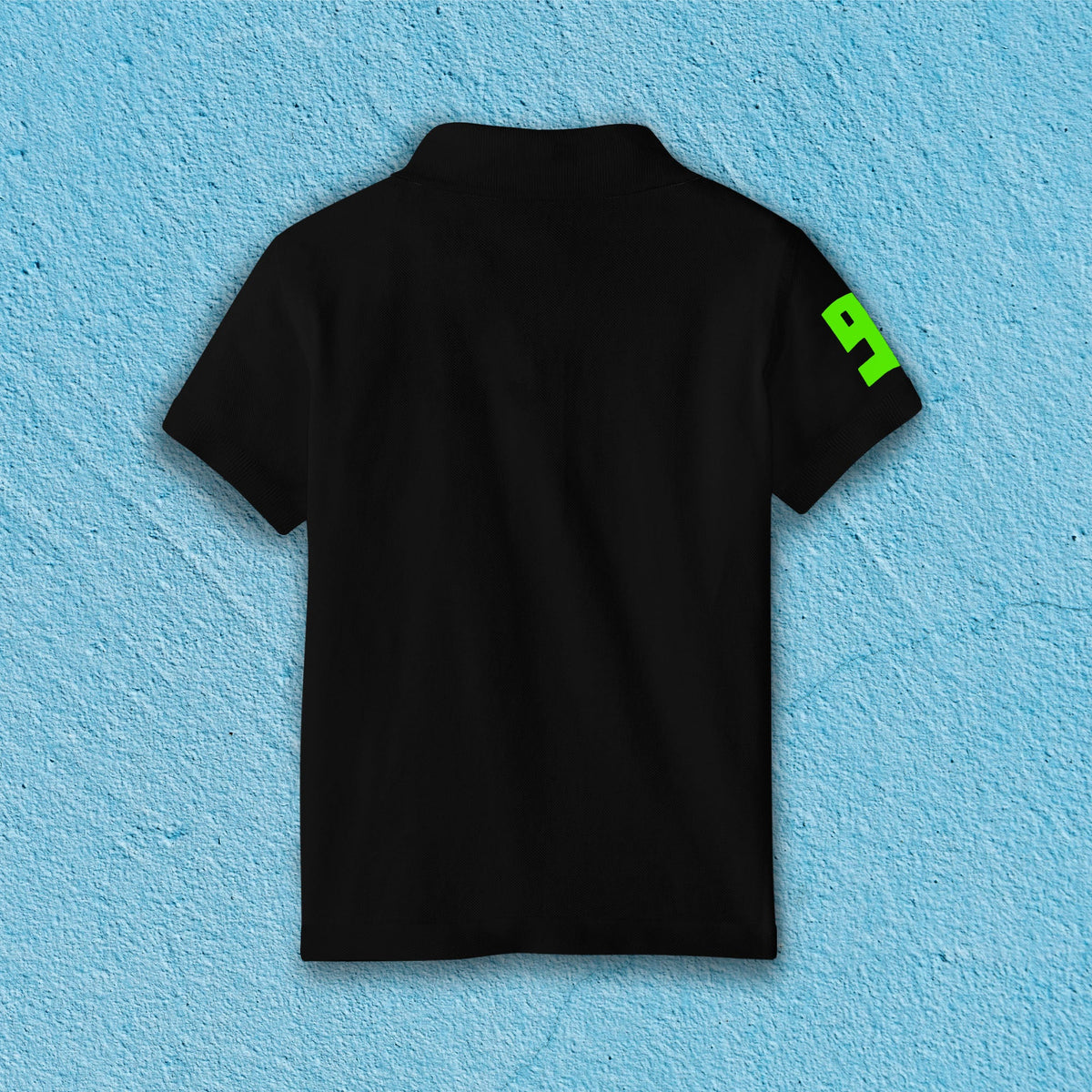BLACK COTTON POLO T-SHIRT