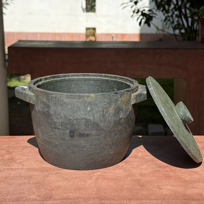 Soapstone Cookware Kalchatti With Lid (Treated)-6