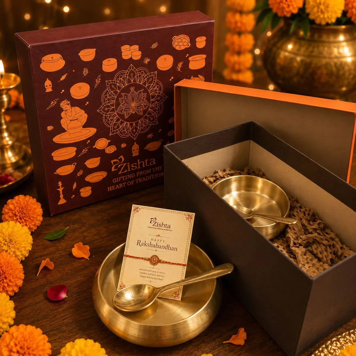 Kansa Bela Shrikhand Bela Gift Box. Zishta  Festival Gifts.