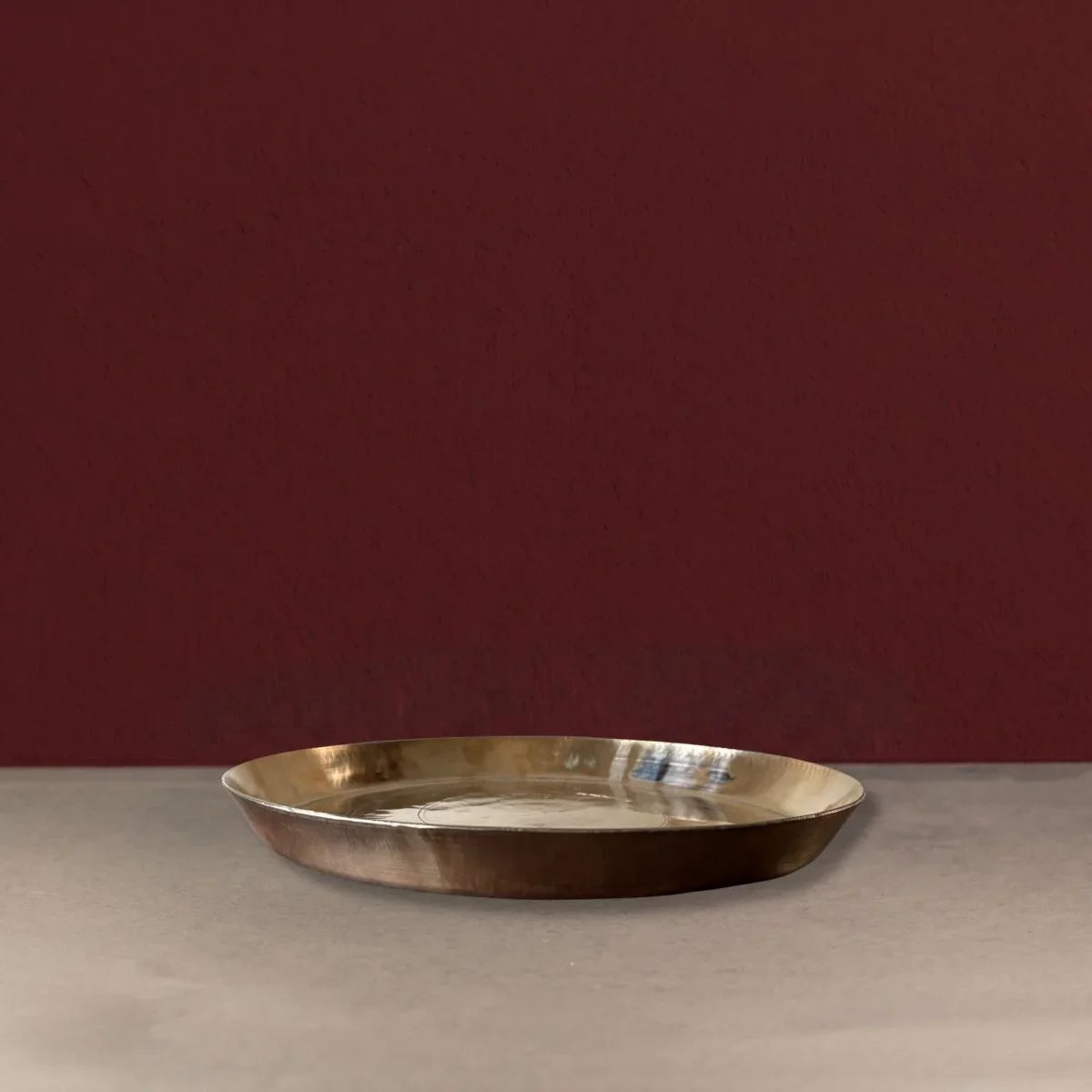 Kansa Thali Mridu. Handcrafted Dinner Plate-Zishta Traditional Dinnerware