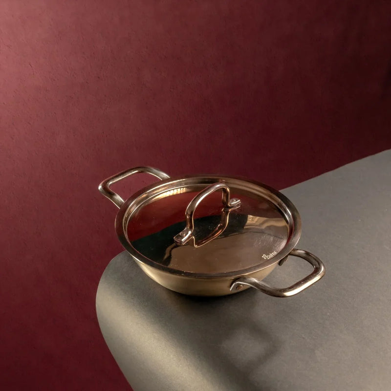 Kansa Tulsi Kadai with Heat Resistant Handles-2