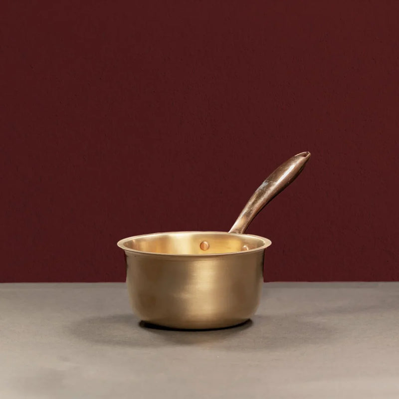 Kansa Tulsi Sauce Pan with Heat Resistant Handle-1
