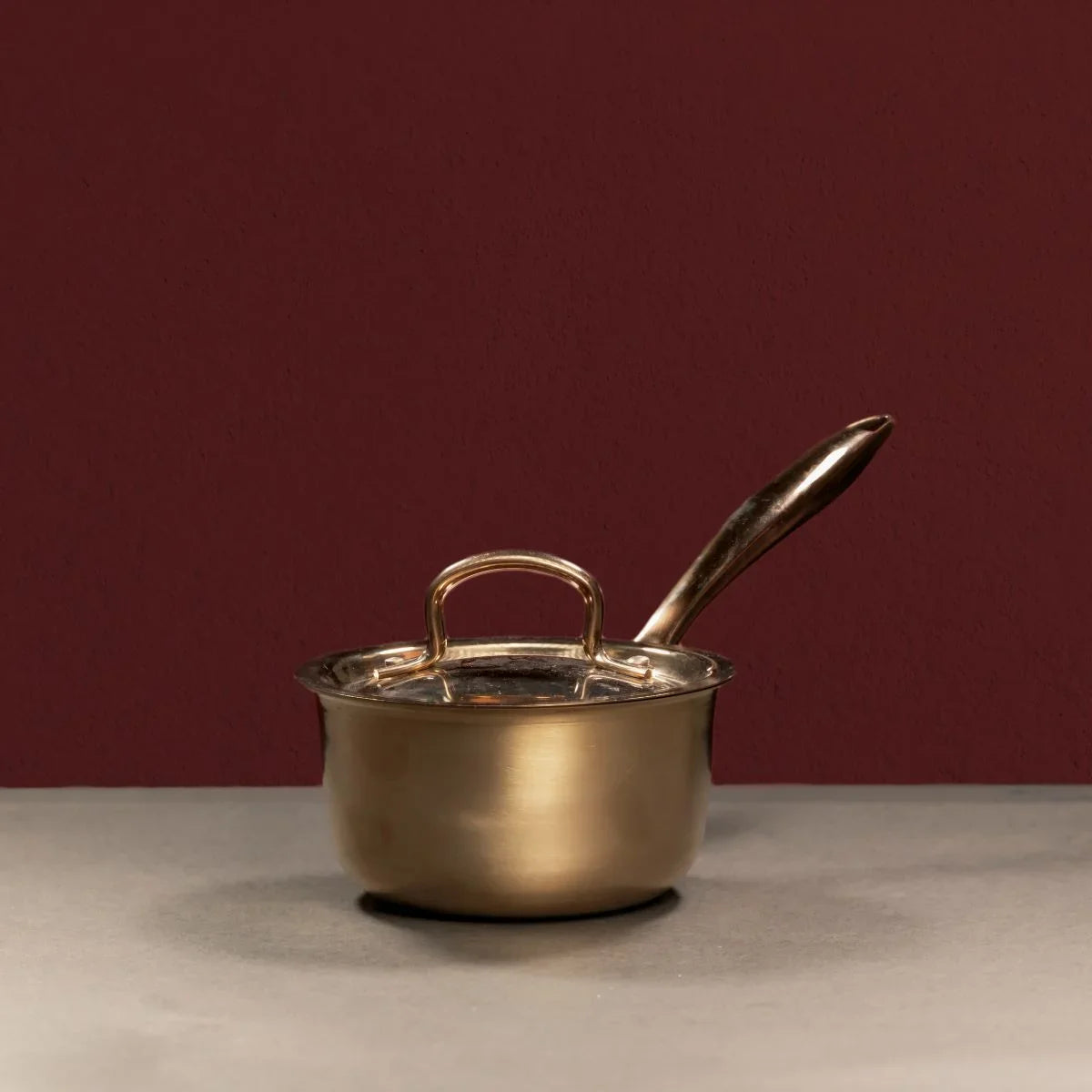 Kansa Tulsi Sauce Pan with Heat Resistant Handle-4