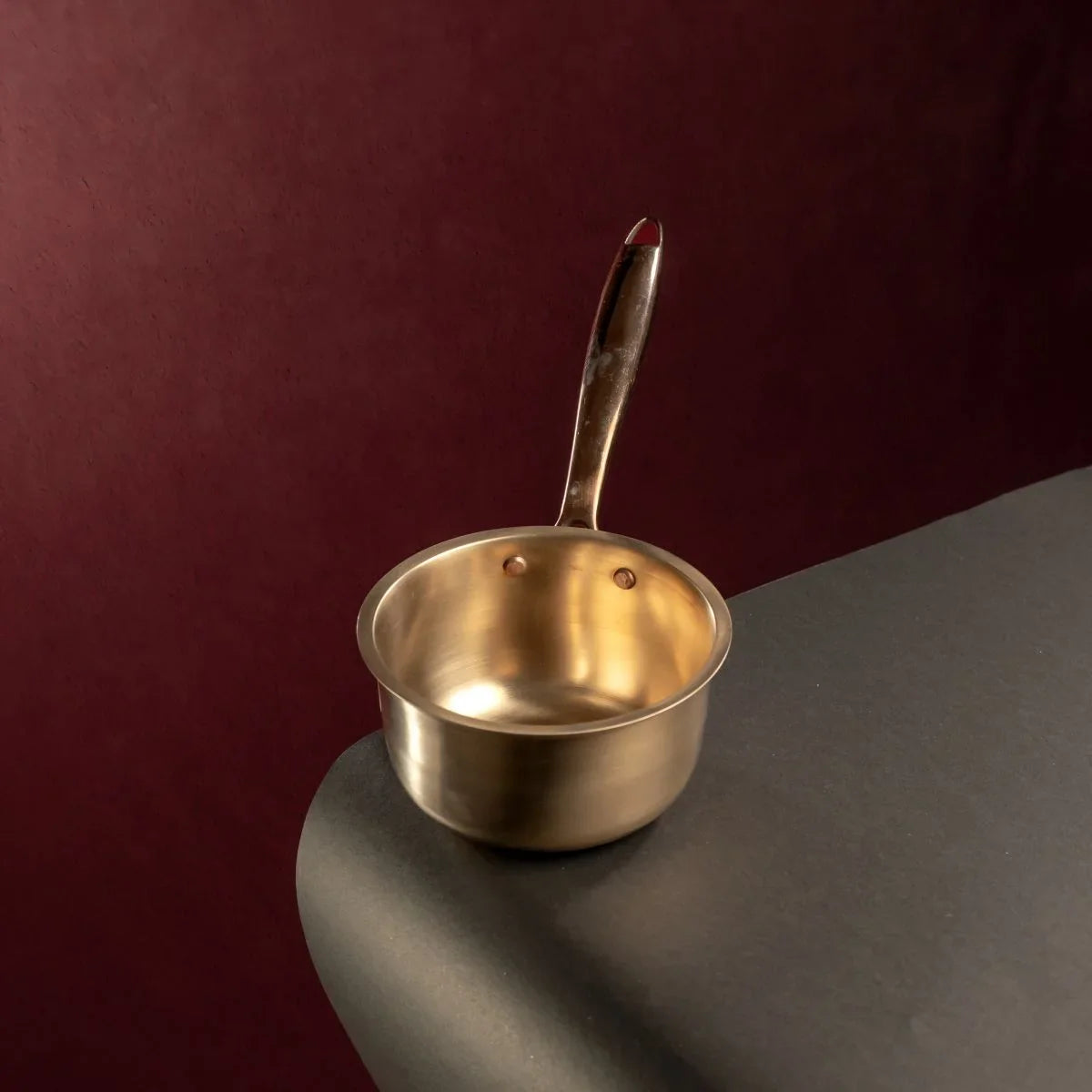 Kansa Tulsi Sauce Pan with Heat Resistant Handle-2