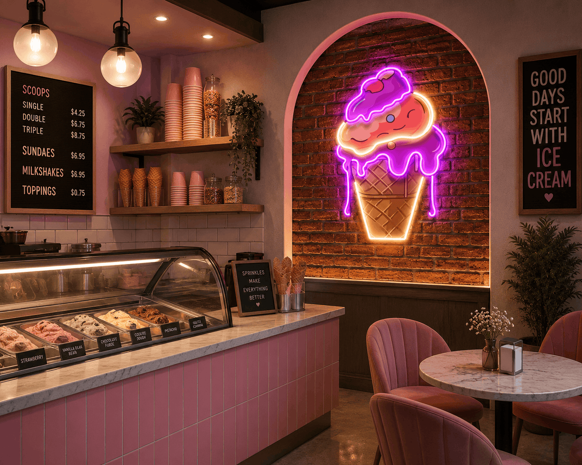 Kawaii Ice Cream Neon Sign Neonsignsindia
