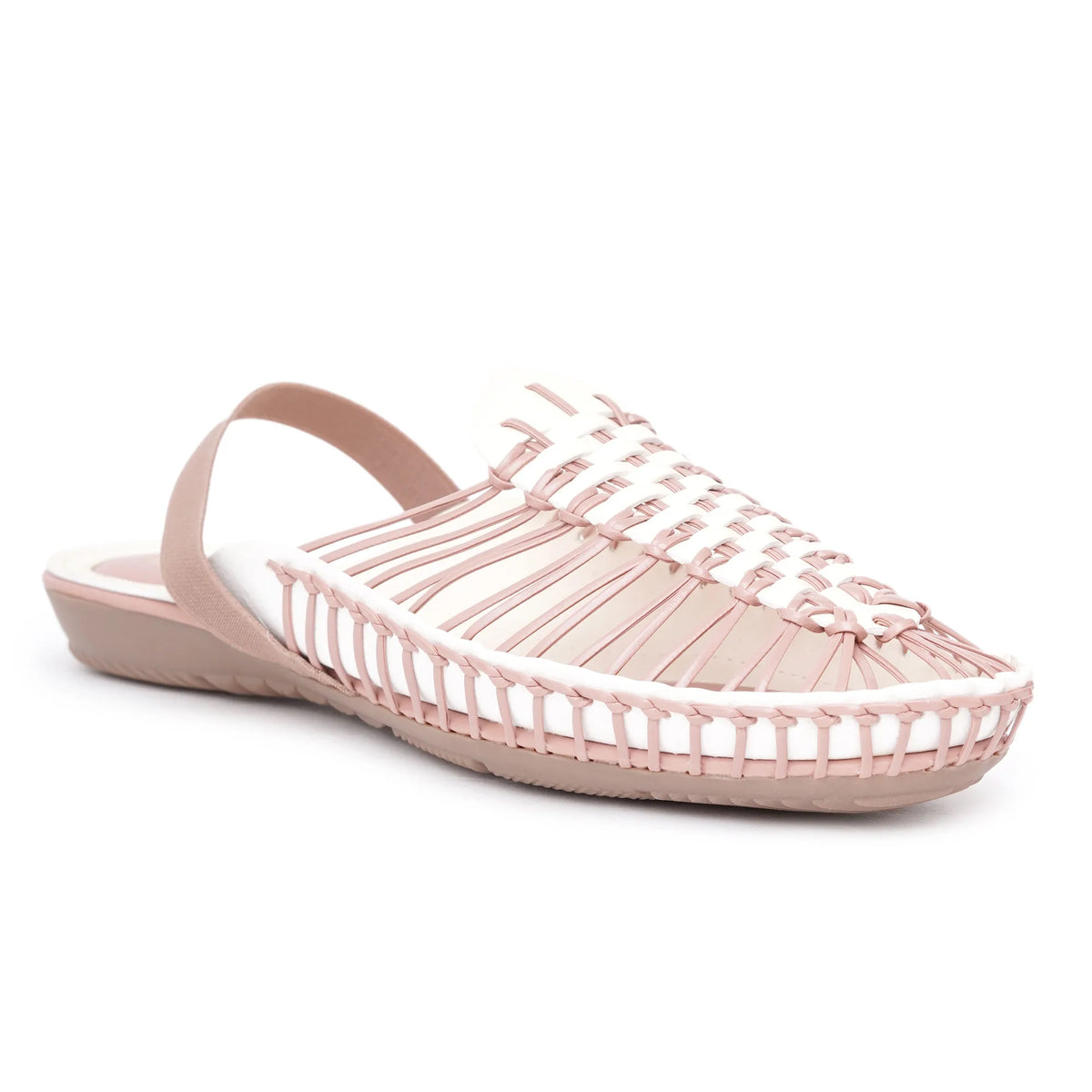 Peach-Cream Handcrafted Clogs-4