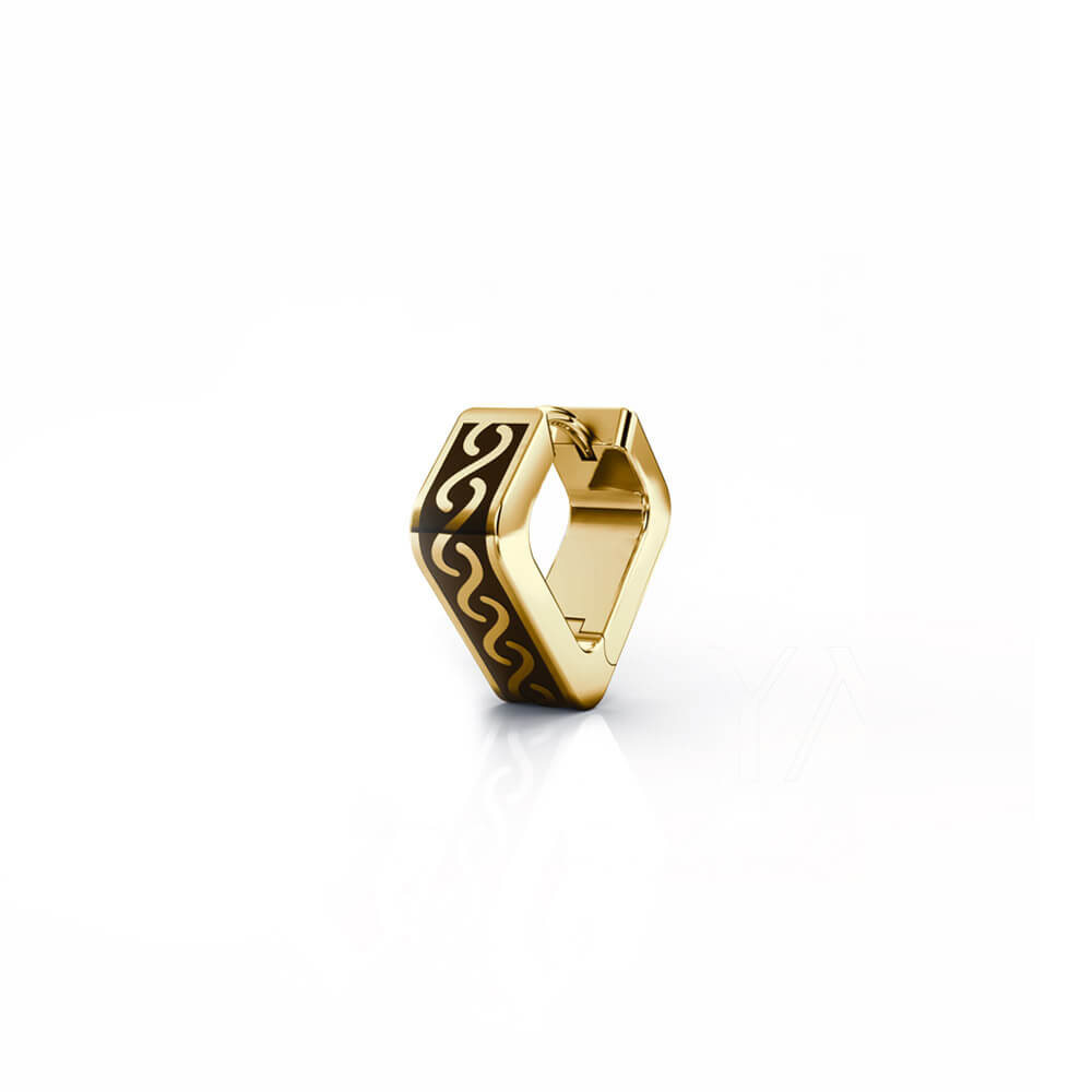 Kron Hoop Earring (Single Piece) | 925 Sterling Silver, Rhodium Plating & Glossy Finish