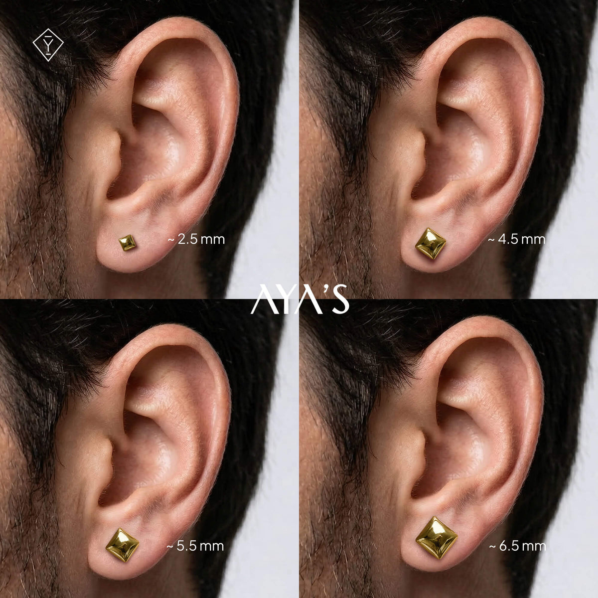 Kruze Stud Earring (Single Stud) | 925 Sterling Silver, AAAA Grade Cubic Zirconia & Glossy Finish
