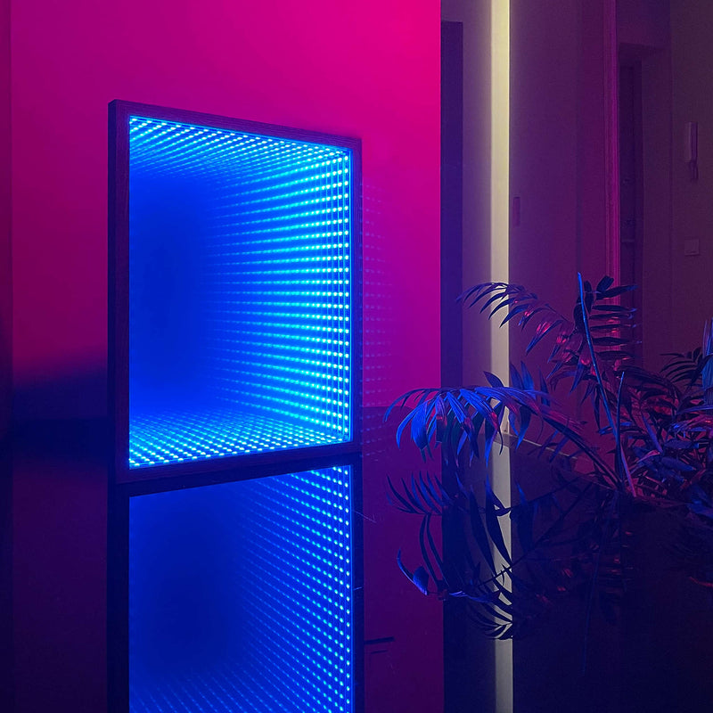 LED Infinity Mirror, 3D Tunnel Mirror, Light Portal, Infinity Light, Gaming Lamp, Wall Hanging 15.5x15.5 inches Neonsignsindia