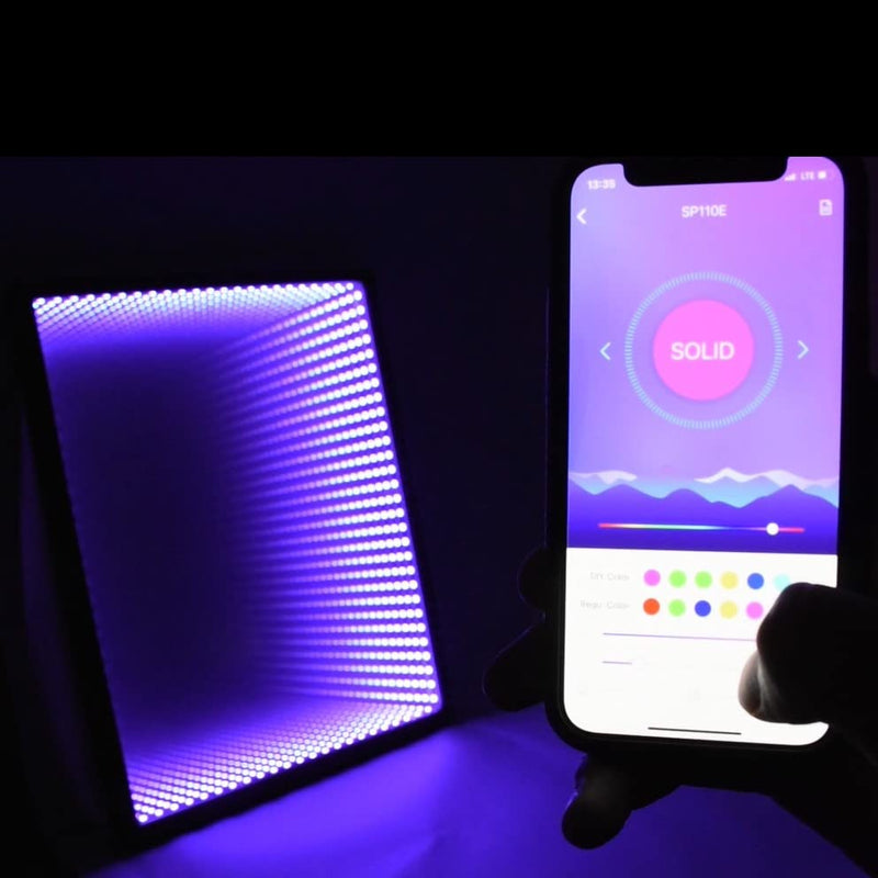 LED Infinity Mirror, 3D Tunnel Mirror, Light Portal, Infinity Light, Gaming Lamp, Wall Hanging 15.5x15.5 inches Neonsignsindia