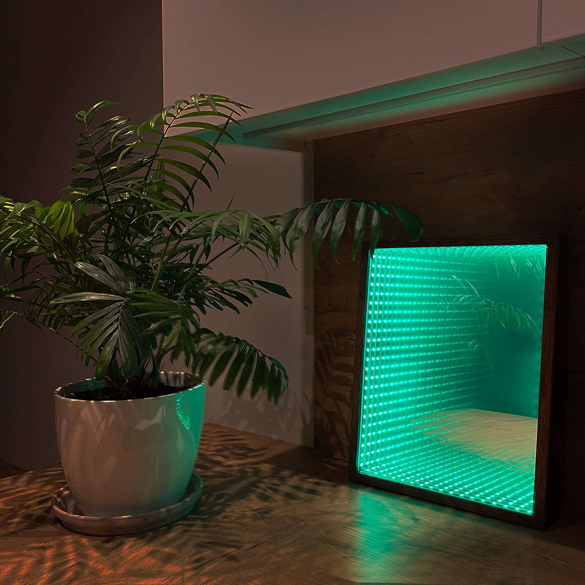 LED Infinity Mirror, 3D Tunnel Mirror, Light Portal, Infinity Light, Gaming Lamp, Wall Hanging 15.5x15.5 inches Neonsignsindia