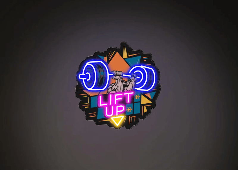 Lift Up Neon Gym Wall Sign – Motivational Weightlifting LED Art | Neon Signs India — Image 2