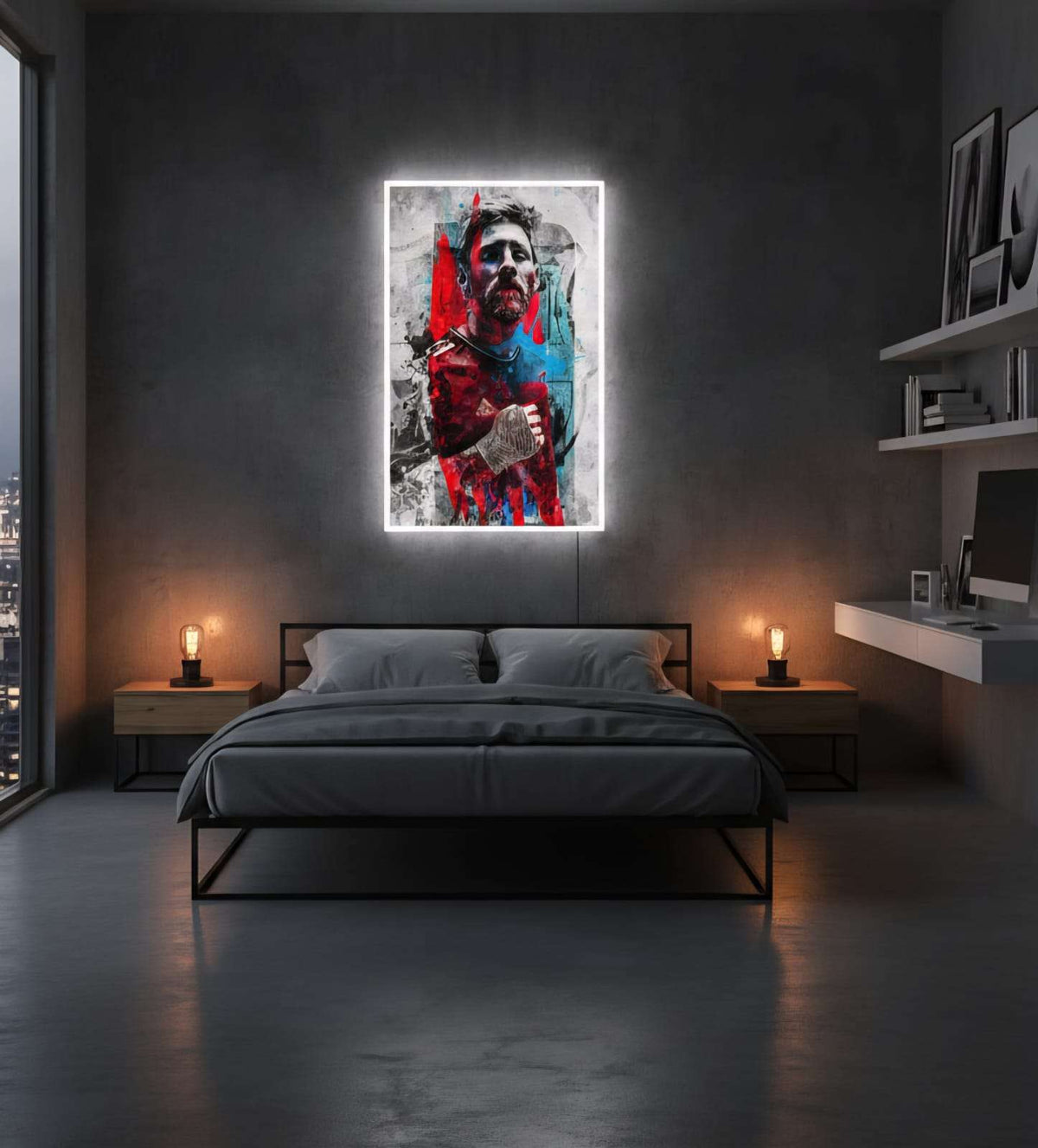 Lionel Messi Argentina & FC Barcelona Neon Wall Art – Football Legend LED Poster | Neon Signs India — Image 2