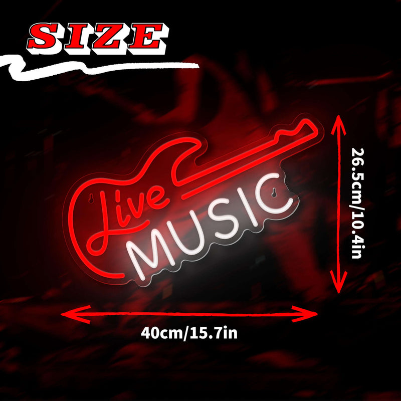 Live Music Neon Sign (10x16 inches) Neonsignsindia