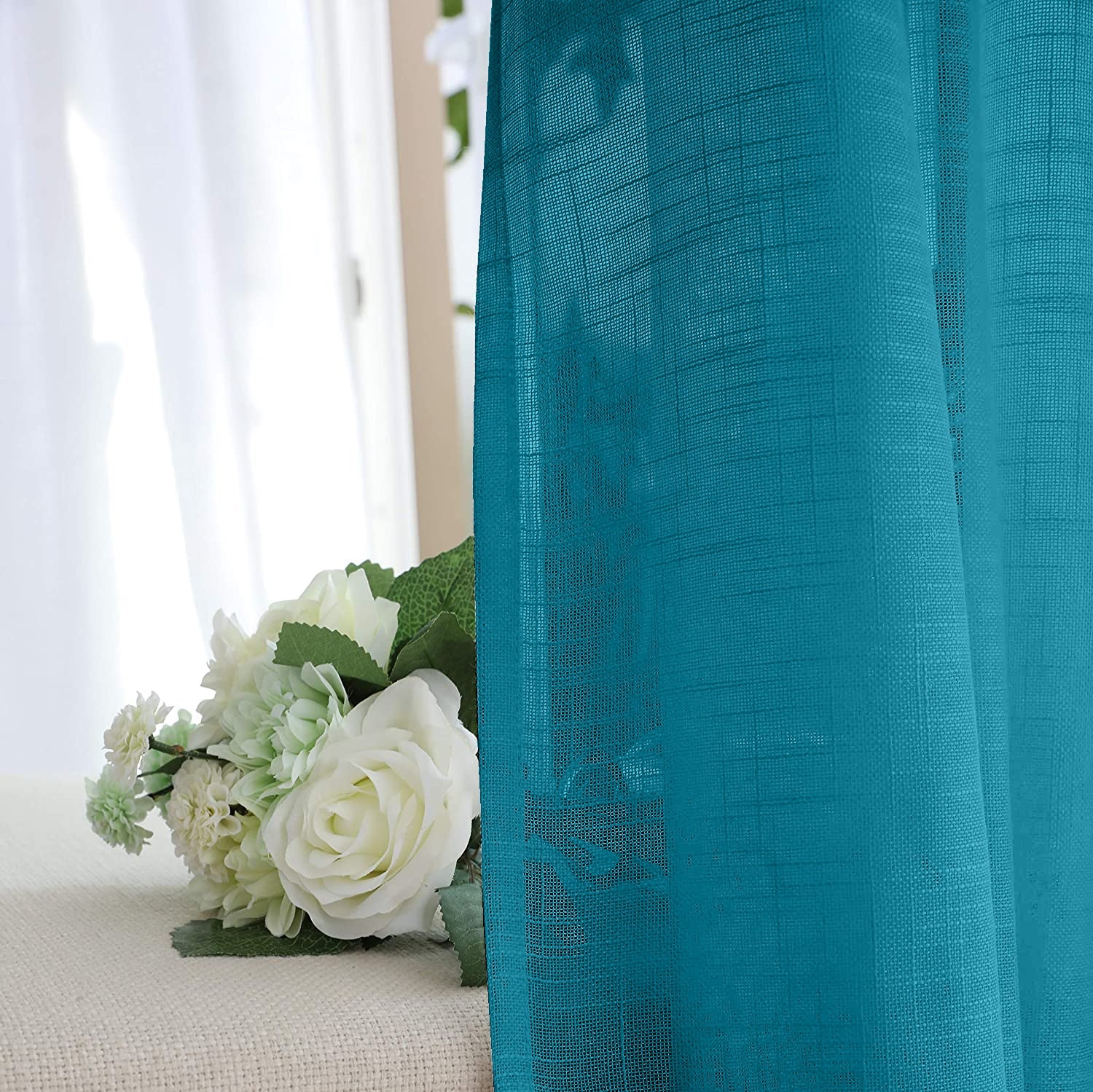 Fort Absolute - Blue Loop Sheer Curtain-3
