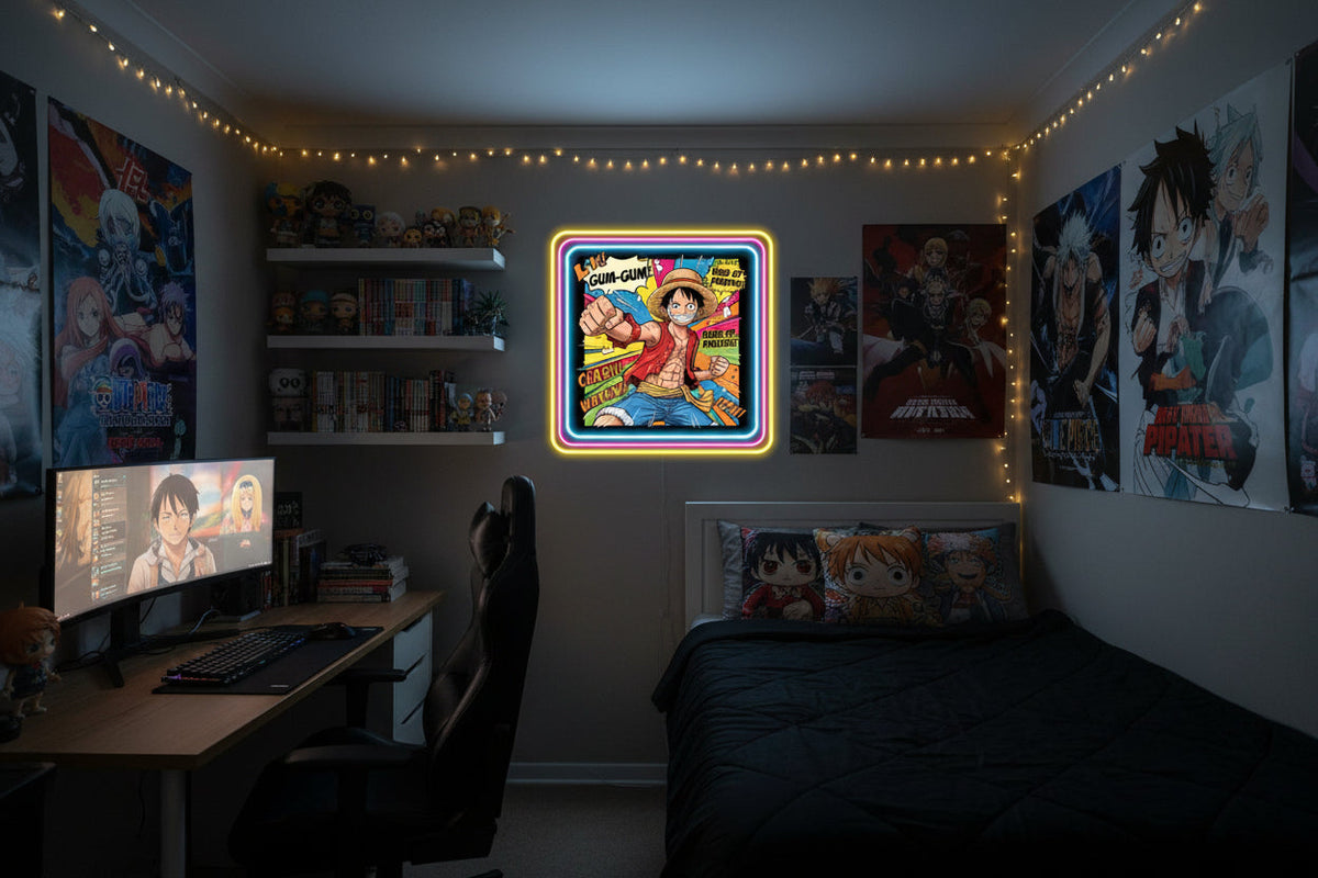 Luffy one piece Pop art neon sign Neonsignsindia