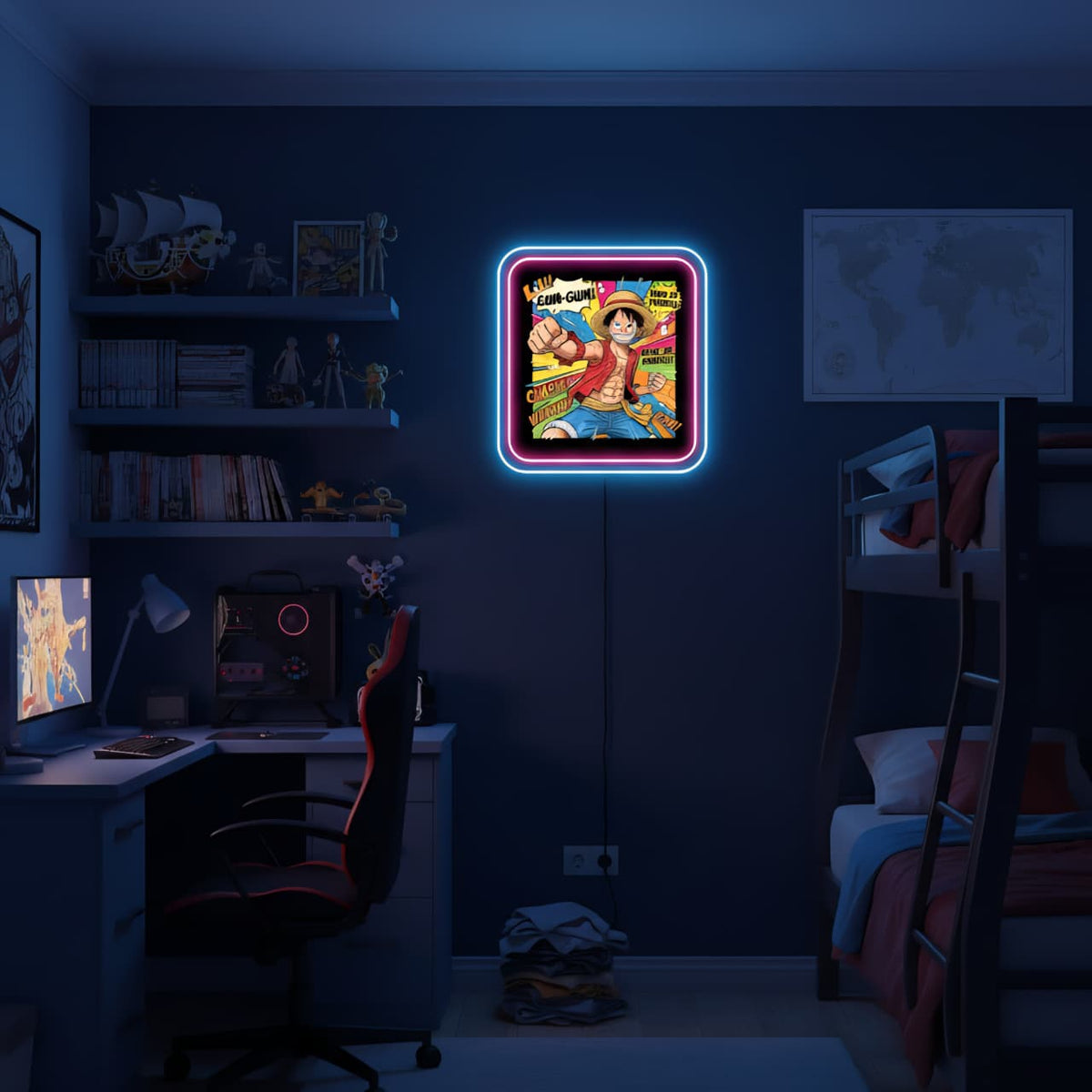 Luffy one piece Pop art neon sign Neonsignsindia