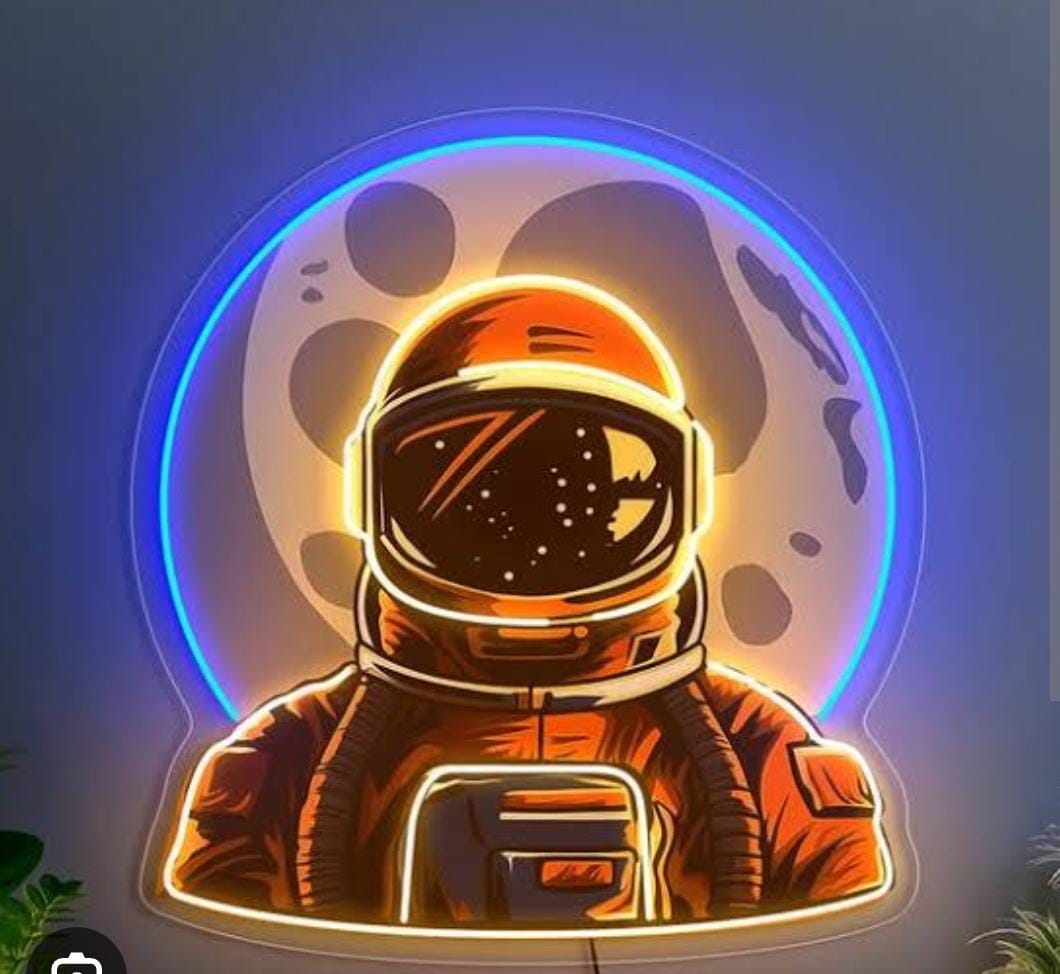 ? Lunar Explorer Astronaut Neon Sign (22x18 inches) Neonsignsindia