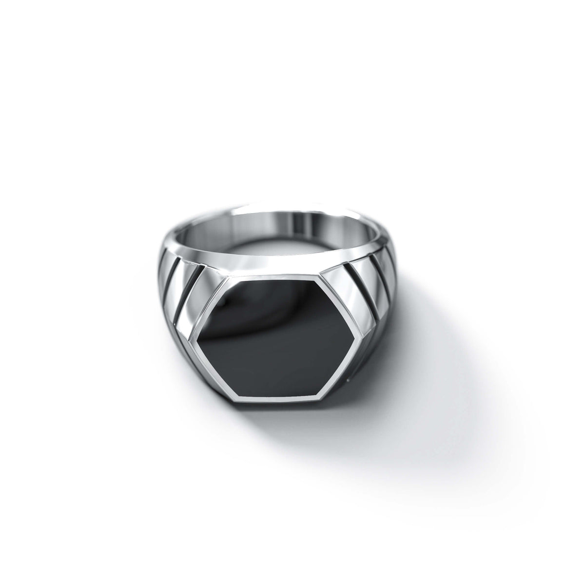 Magna Ring | 925 Sterling Silver, Natural Gemstone, Rhodium Plating & Glossy Finish