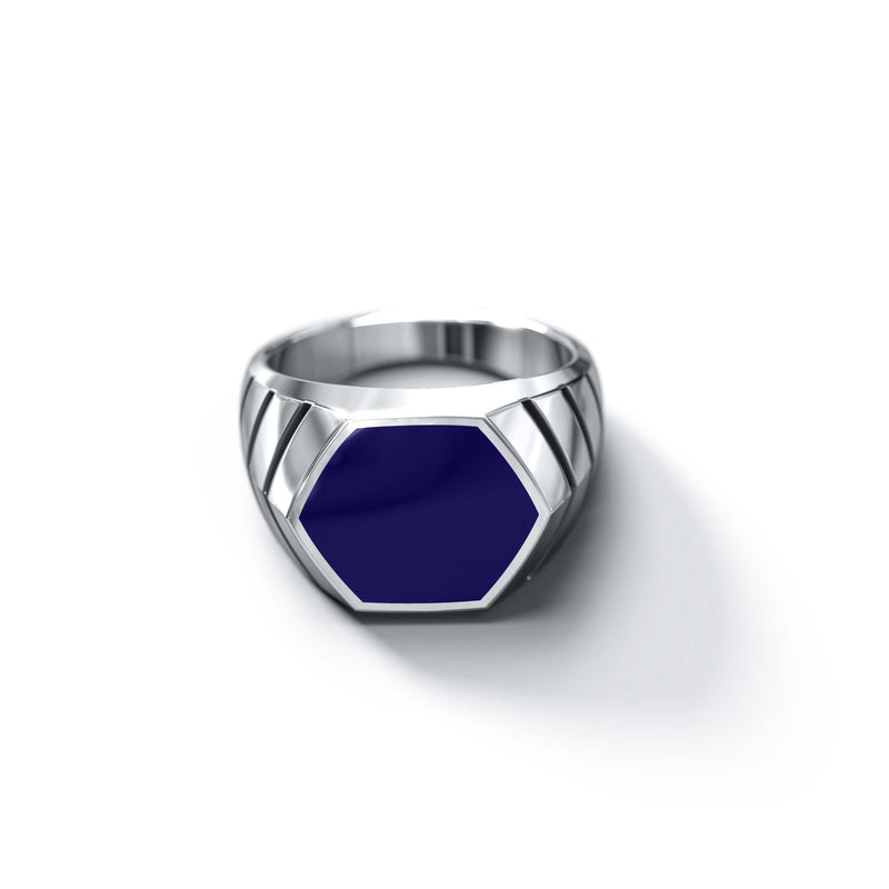 Magna Ring | 925 Sterling Silver, Natural Gemstone, Rhodium Plating & Glossy Finish