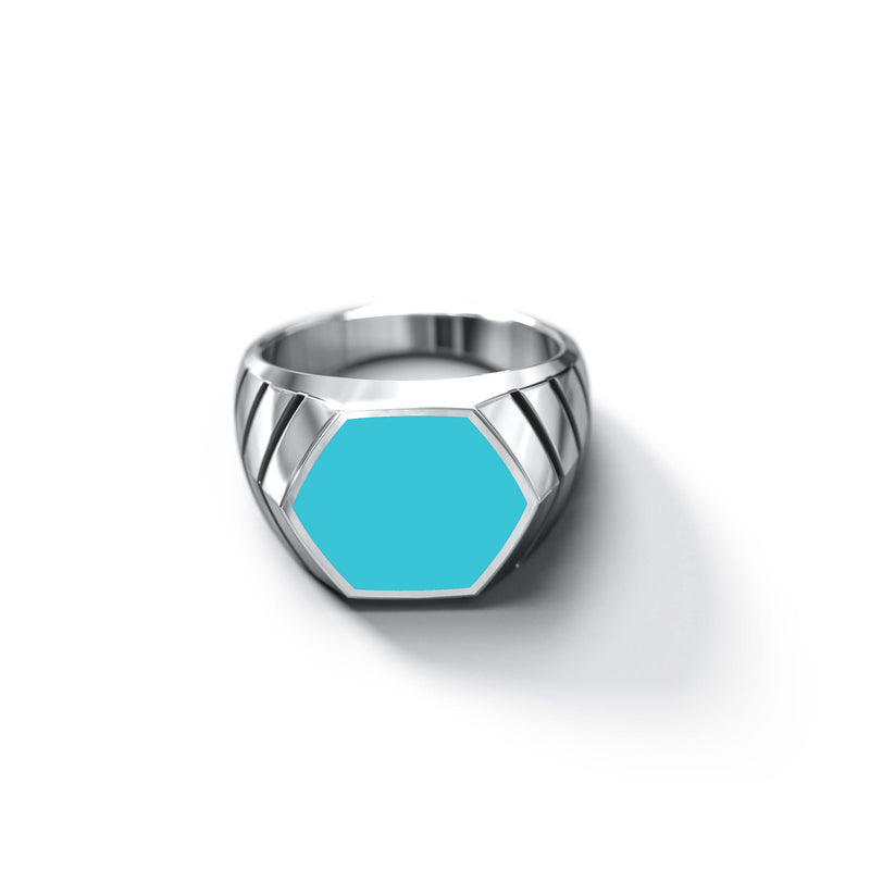 Magna Ring | 925 Sterling Silver, Natural Gemstone, Rhodium Plating & Glossy Finish
