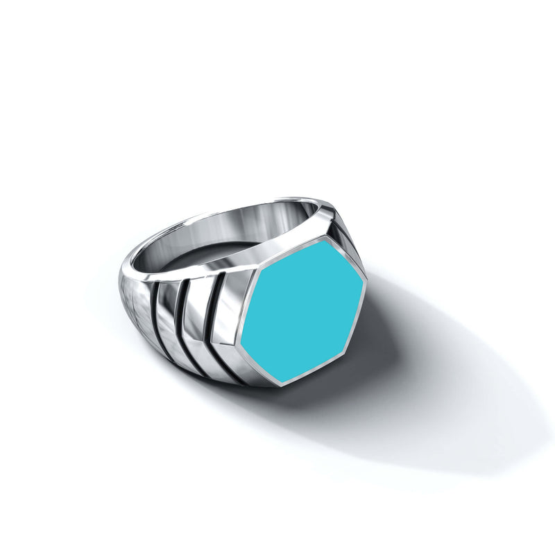 Magna Ring | 925 Sterling Silver, Natural Gemstone, Rhodium Plating & Glossy Finish