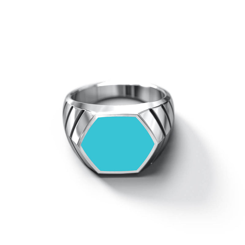 Magna Ring | 925 Sterling Silver, Natural Gemstone, Rhodium Plating & Glossy Finish