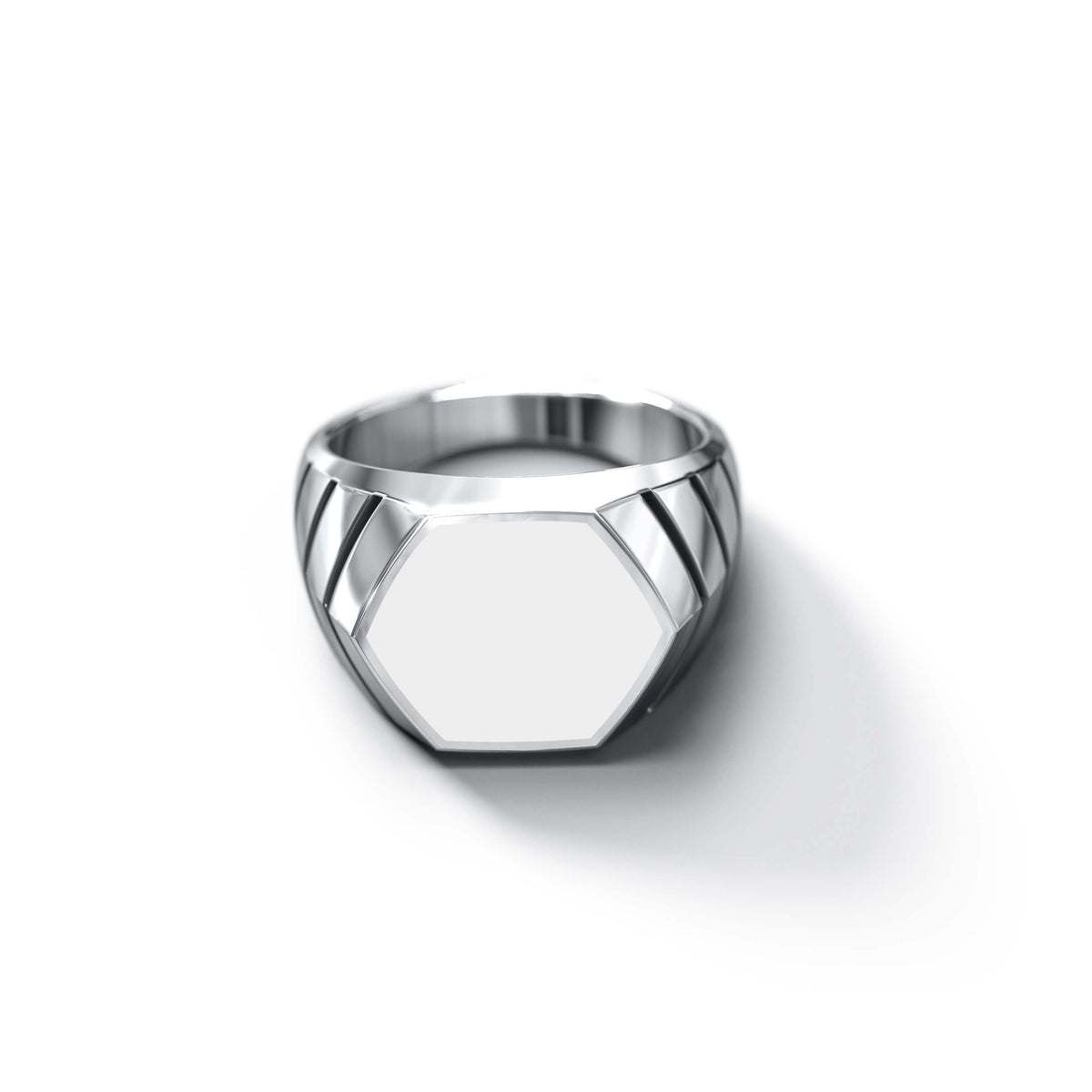 Magna Ring | 925 Sterling Silver, Natural Gemstone, Rhodium Plating & Glossy Finish