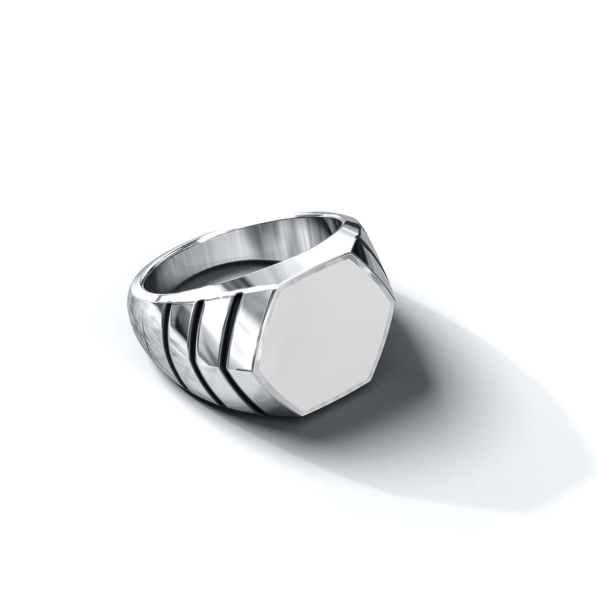 Magna Ring | 925 Sterling Silver, Natural Gemstone, Rhodium Plating & Glossy Finish