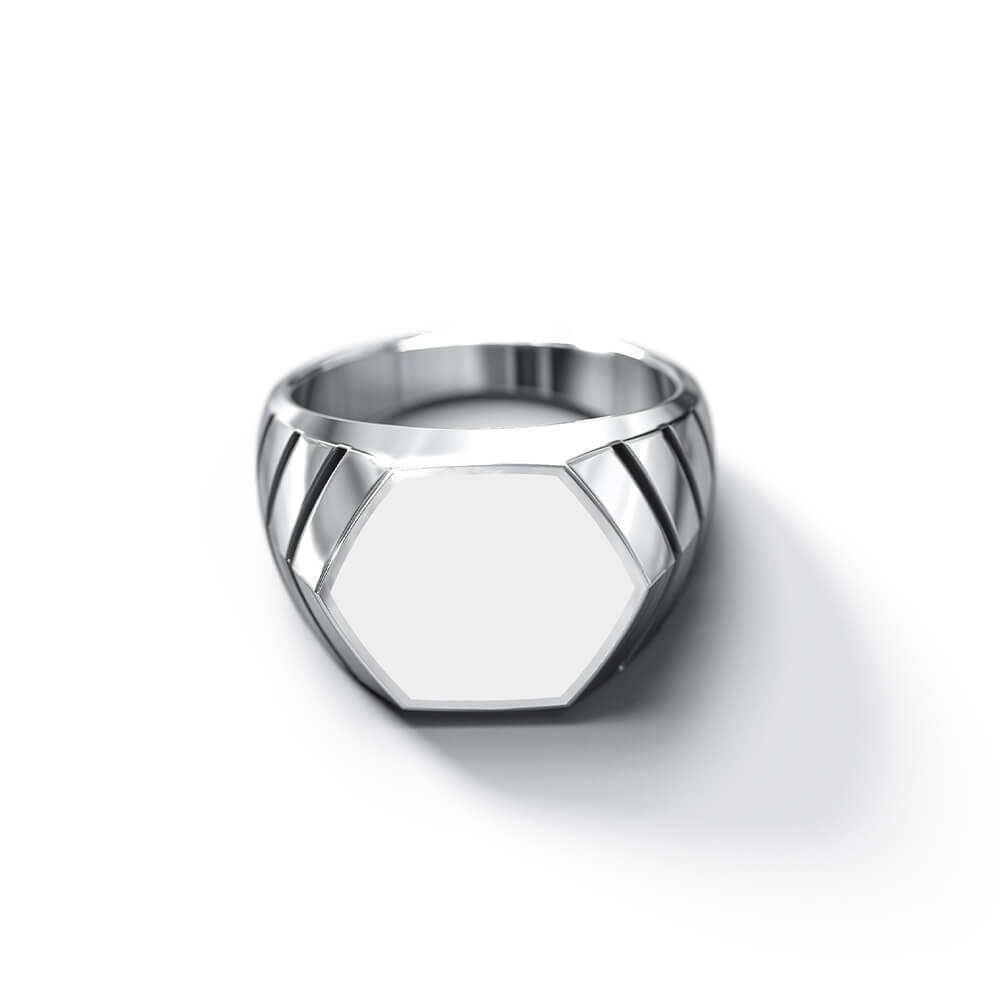 Magna Ring | 925 Sterling Silver, Natural Gemstone, Rhodium Plating & Glossy Finish
