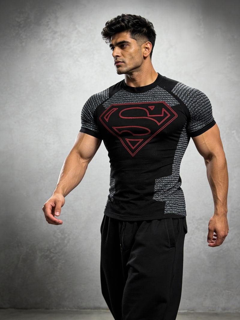 Hero Black Red - Cotton Lycra Compression