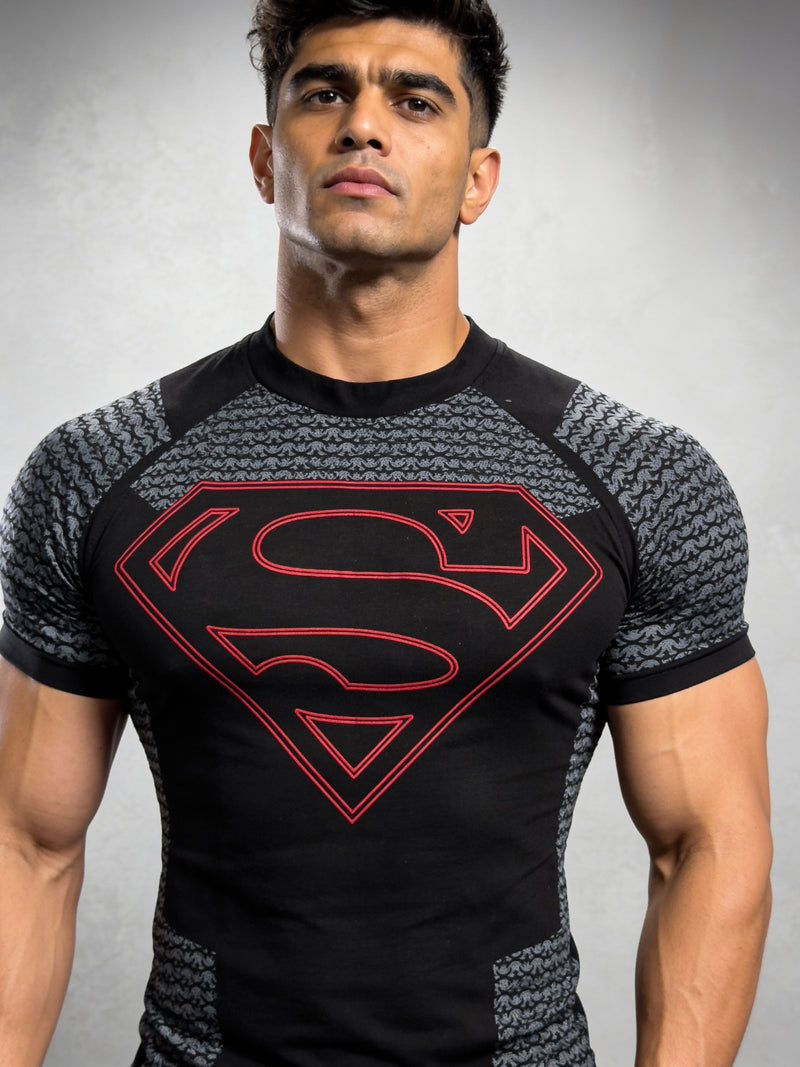 Hero Black Red - Cotton Lycra Compression