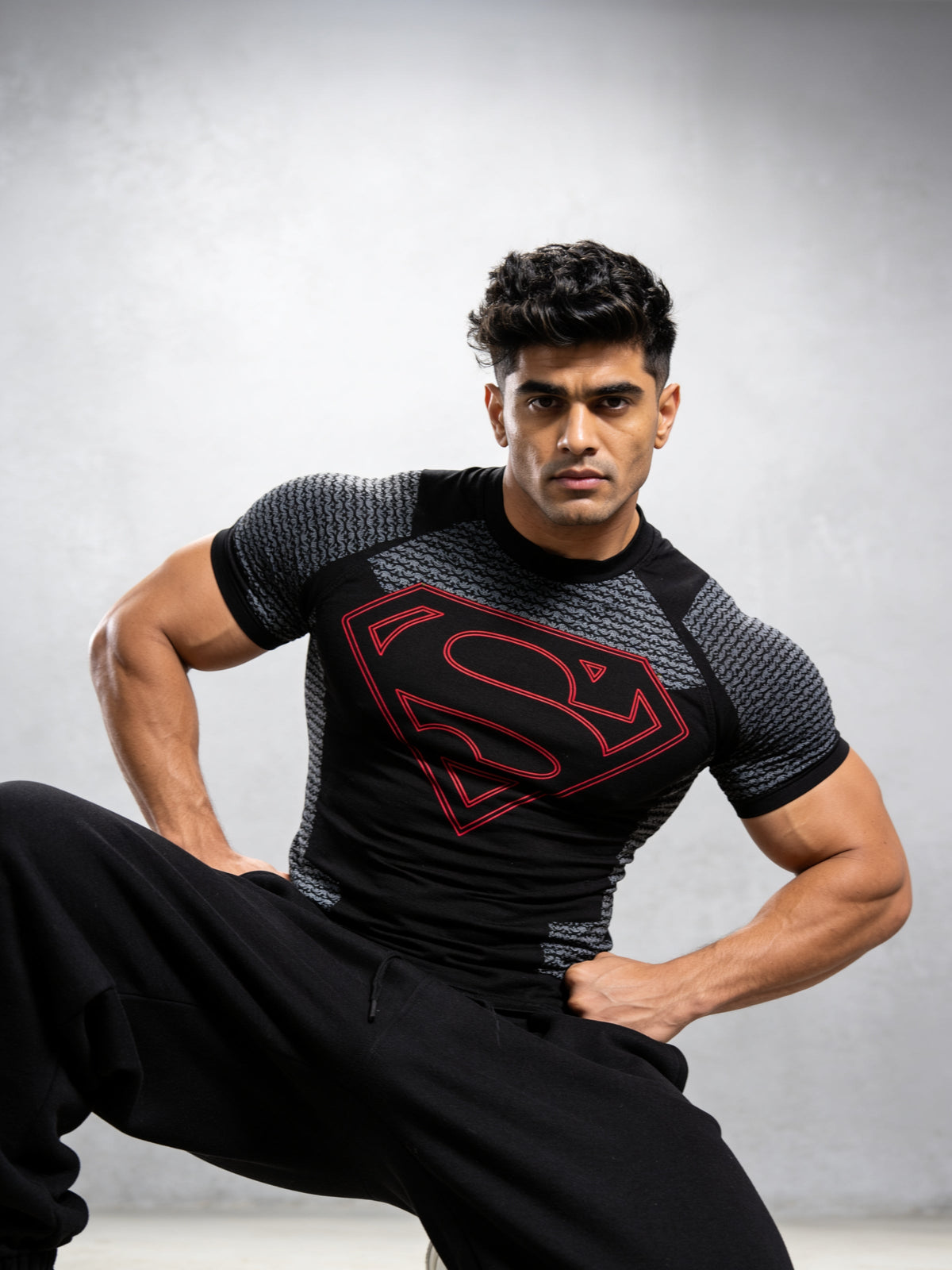Hero Black Red - Cotton Lycra Compression
