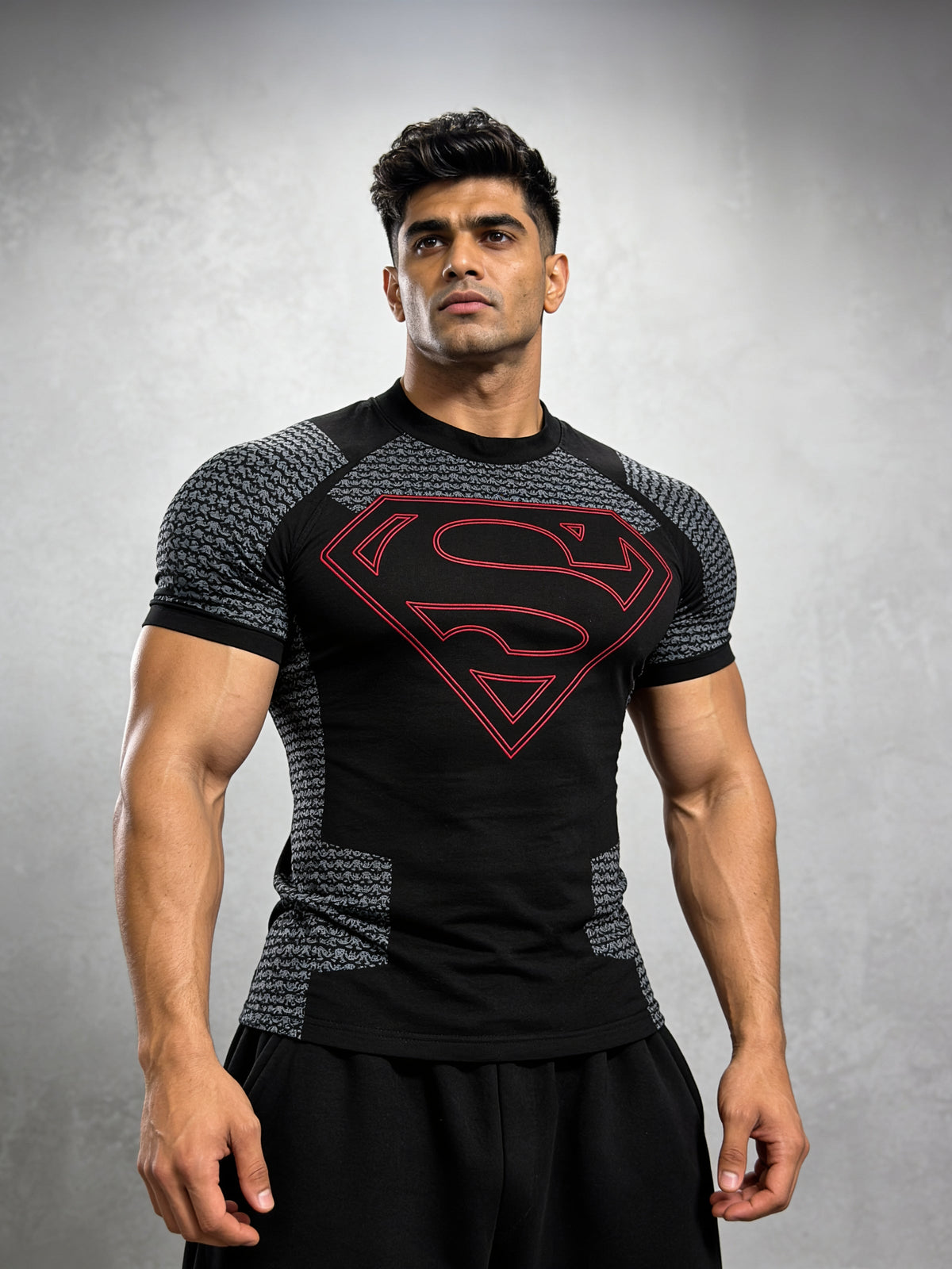 Hero Black Red - Cotton Lycra Compression