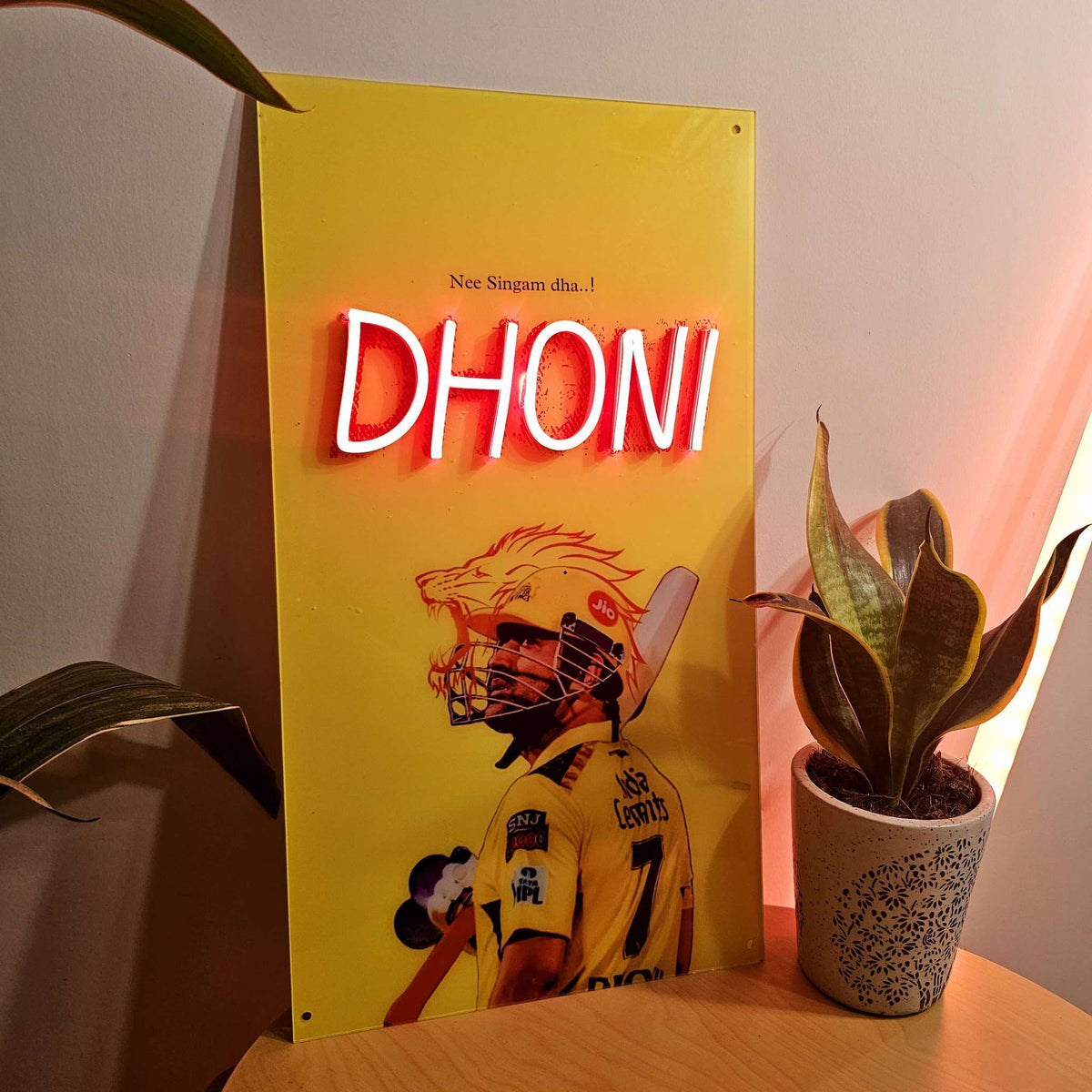 Mahi Dhoni UV Print IPL Cricket Neonsignsindia