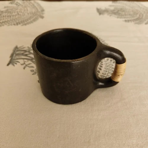 Tea /Coffee: Black Pottery Cups-2