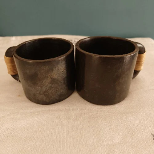 Tea /Coffee: Black Pottery Cups-5