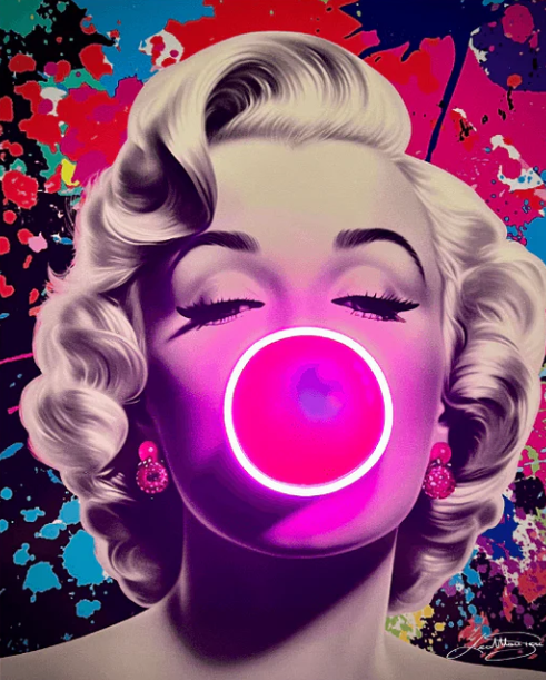 Marilyn Bubble Pop LED Wall Art | Iconic Superstar Pop Art Print with Neon Glow Neonsignsindia